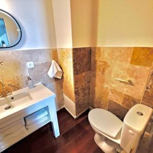 a bathroom with a toilet and a sink at Appartement au coeur du centre historique in Perpignan +4 photos