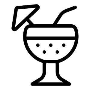 a glass of wine icon vector illustration in outline style at The Twins Sunset Bungalow in Palebah