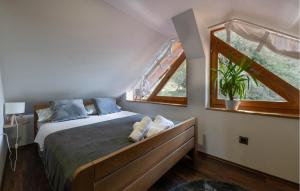 Katil atau katil-katil dalam bilik di Amazing Home In Veselici With Sauna