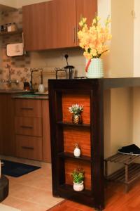 a kitchen with a counter with potted plants on it at Royal Homes in Nairobi