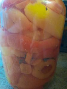 a plastic cup filled with apples and a lemon at Lot 1 in Pristina