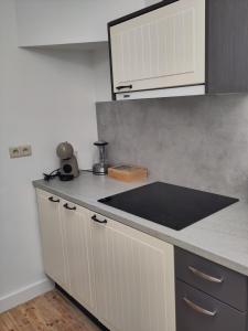 a kitchen with a sink and a counter top at Les Trois-Escabelles in Dinant