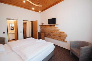 Un televizor și/sau centru de divertisment la Penzion Mona Rooms & Apartments