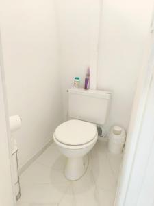 a white bathroom with a white toilet in a room at Coulounieix Resort in Coulounieix-Chamiers +3 photos
