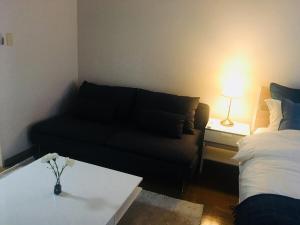 a living room with a couch and a coffee table at Apartment in Narita 110 in Narita