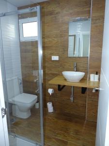 a bathroom with a toilet and a sink at Casas jerezanas Loft Olivier in Jerez de la Frontera +9 photos