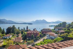 a view of a town with a lake and houses at Residenz Vogino in Baveno +55 photos