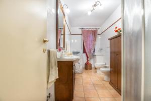 un bagno con lavandino e WC di Il Rifugio del Viaggiatore a Torrevecchia Teatina