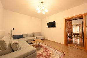 a living room with a couch and a table at U starej mamy - ubytovanie na Tokaji in Malá Tŕňa