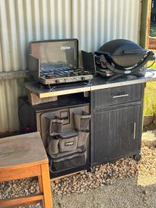 a grill sitting on top of a table at Springmead Glamping in Rydal