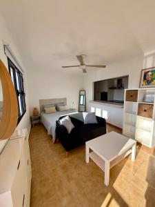 Postel nebo postele na pokoji v ubytování Estudio la santa azul