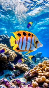 a clown fish swimming in the water next to an coral reef at Alquiler de Habitacion Privadas con Baño compartido Y áreas comunes in Alcalá