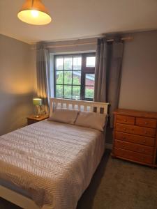 a bedroom with a bed and a window at Bungalow Bliss in Carlow +6 photos