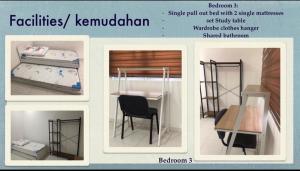 a collage of pictures of a room with a bed and a table at Casa Innova Homestay, Bertam Penang in Kepala Batas