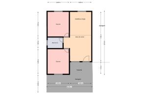 a floor plan of a house at Casa 72 m2 Litoral perto praias in Guaratuba