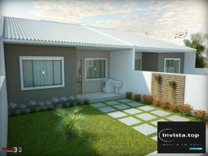 a rendering of a small house with at Casa 72 m2 Litoral perto praias in Guaratuba