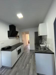 a kitchen with a sink and a counter top at Apartma in Wellness Sladka Gora in Šmarje pri Jelšah
