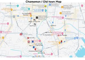 una mappa della città di Chromón mappa del centro storico di Chamemon Bed Phuket Town a Phuket