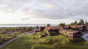 an aerial view of a resort at Green Hotel in Tällberg