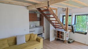 Kuchyň nebo kuchyňský kout v ubytování CABANA panoramică din Maluri