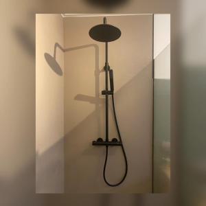a shadow of a shower head on a wall at Bed & Breakfast Betuws Genieten in Tiel +18 photos