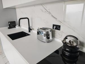 a kitchen with a sink and a toaster on a counter at Sui Generis Montesilvano Colle in Montesilvano