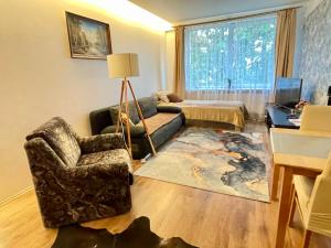 Χώρος καθιστικού στο Lovely and quiet condo in Kristiine. Free parking.