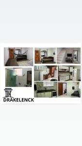 eine Collage mit verschiedenen Bildern eines Zimmers in der Unterkunft Hause DK praia grande in Praia Grande