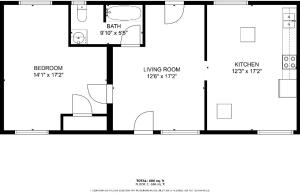 a floor plan of a house at WP2 Pet Friendly Keweenaw Apt w EV Charger Onsite in Calumet