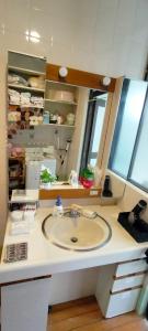 a bathroom counter with a sink and a mirror at Kanupata - Vacation STAY 18611 in Ishigaki Island