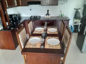 Kuchyň nebo kuchyňský kout v ubytování Du Apartment Colombo