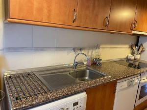 a kitchen with a sink and a counter top at Coqueto dúplex - ORDESA l WIFI l VISTAS l GARAJE in Fiscal +24 photos