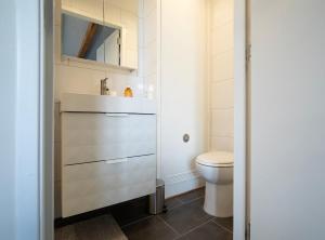 a bathroom with a sink and a toilet at Hemhuisje in Zaandam