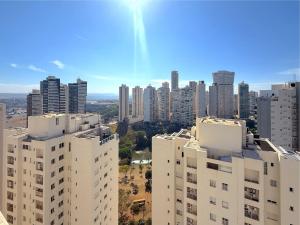 an aerial view of a city with tall buildings at iFlat Brookfield Towers BT2901 Jardim Goiás in Goiânia