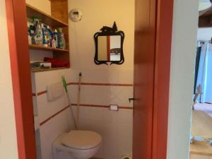 a small bathroom with a toilet in a room at Superbe T2 à Pra Loup 1500, 6 Couchages - FR-1-165A-194 in Uvernet-Fours