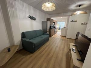 Televisyen dan/atau pusat hiburan di Sous la mer - 4-6 pers, terrasse, spa