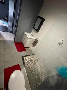 an overhead view of a bathroom with a toilet at The Chardonnay Inn in Centurion