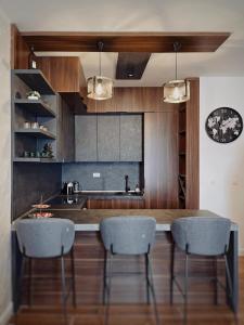 Kuchyň nebo kuchyňský kout v ubytování Apartman Bulevar