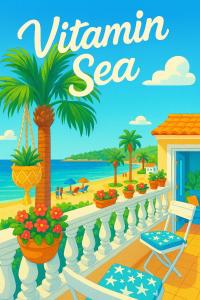 a poster for a vacation in a virtual sea at VITAMIN SEA Apartment in Ozdere