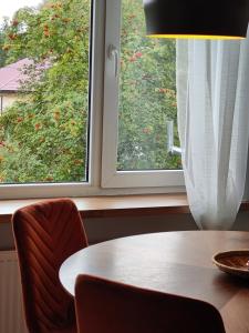 a table and chairs in front of a window at 'Design korter Kehras' in Kekra +17 photos