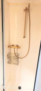 a shower in a bathroom with a shower at Holender na Kujawach 