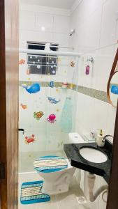 Koupelna v ubytování Lugar tranquilo para sua família