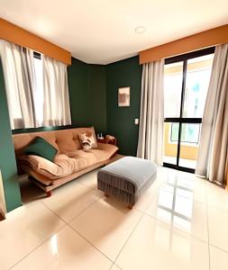 Ένα ή περισσότερα κρεβάτια σε δωμάτιο στο Flat ótima localização com vaga