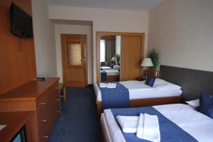 Ένα ή περισσότερα κρεβάτια σε δωμάτιο στο Hotel Theresia