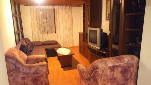 sala de estar con 2 sillas y TV en Apartment Nevenka, en Medulin