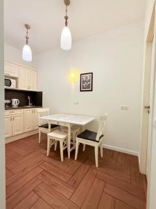 Kuchyň nebo kuchyňský kout v ubytování Vilnius Symphony Apartments