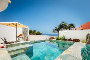 a villa with a swimming pool and the ocean at Exclusive Villa FRANJULY Playa Paraiso Ocean View Private Pool Large Terrace in Adeje