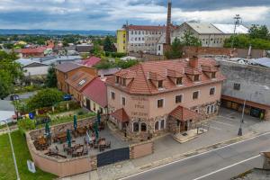 an overhead view of a building in a city at Penzion No. 1 in Olomouc