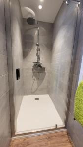 a shower with a glass door in a bathroom at Résidence Cokott - 2 Pièces pour 4 Personnes MAE-2573 in Bessans