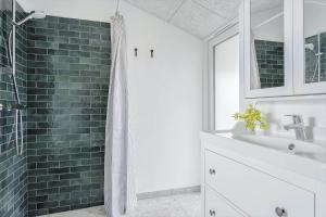 a bathroom with a shower and a white sink at 30027-Malling-Peter-Eriksens-Vej-14 in Malling +22 photos